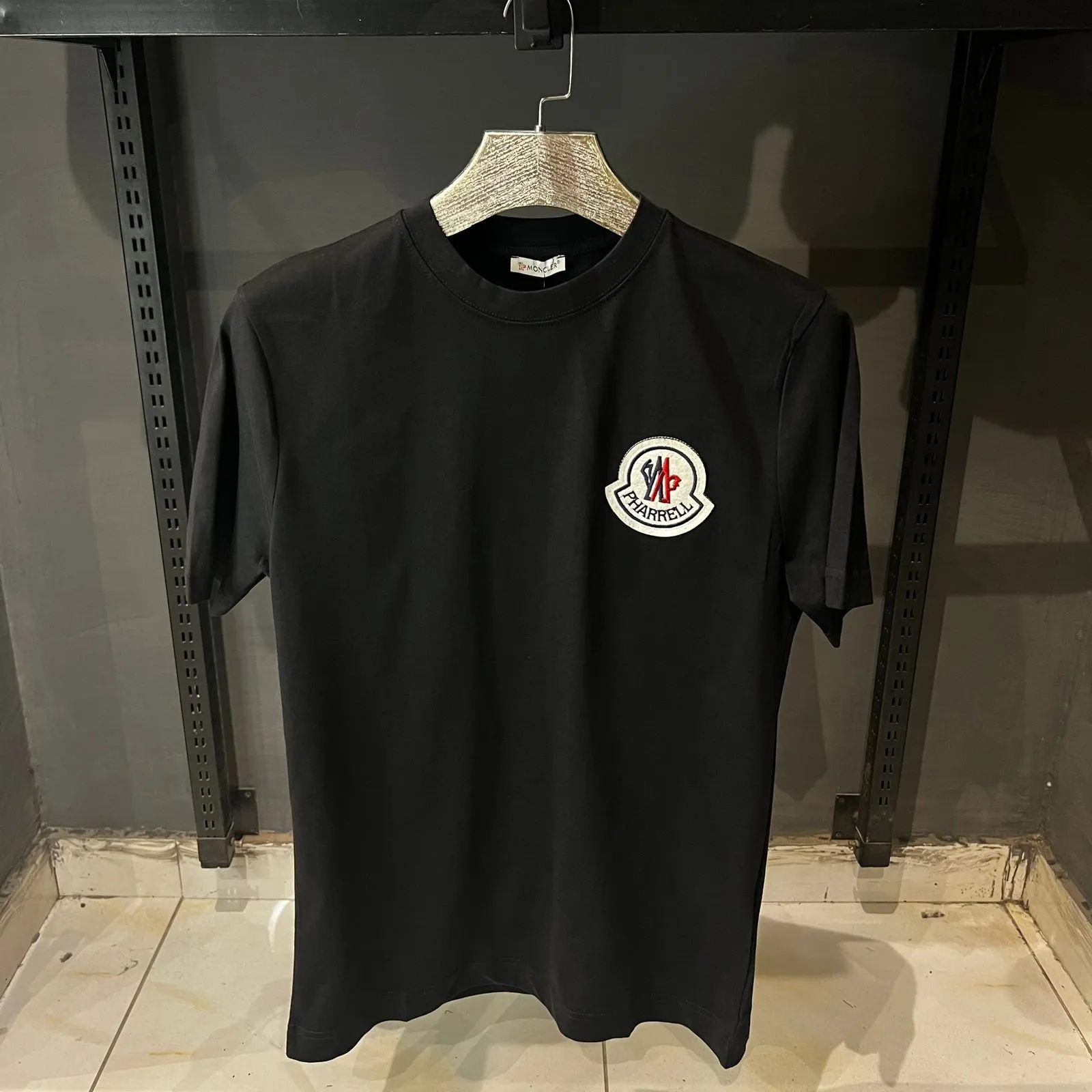 MONCLER BIG LOGO T SHIRT - BLACK - The Nucleus Clothing