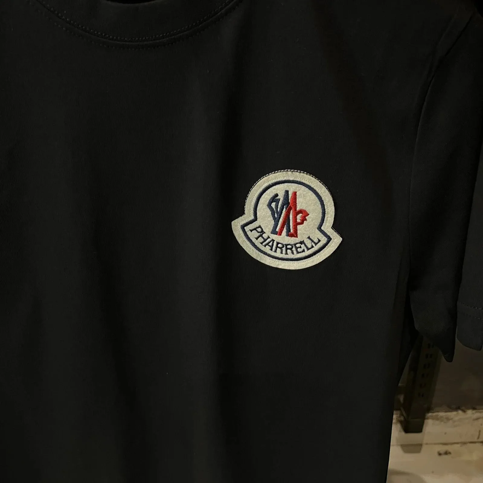 MONCLER BIG LOGO T SHIRT - BLACK - The Nucleus Clothing