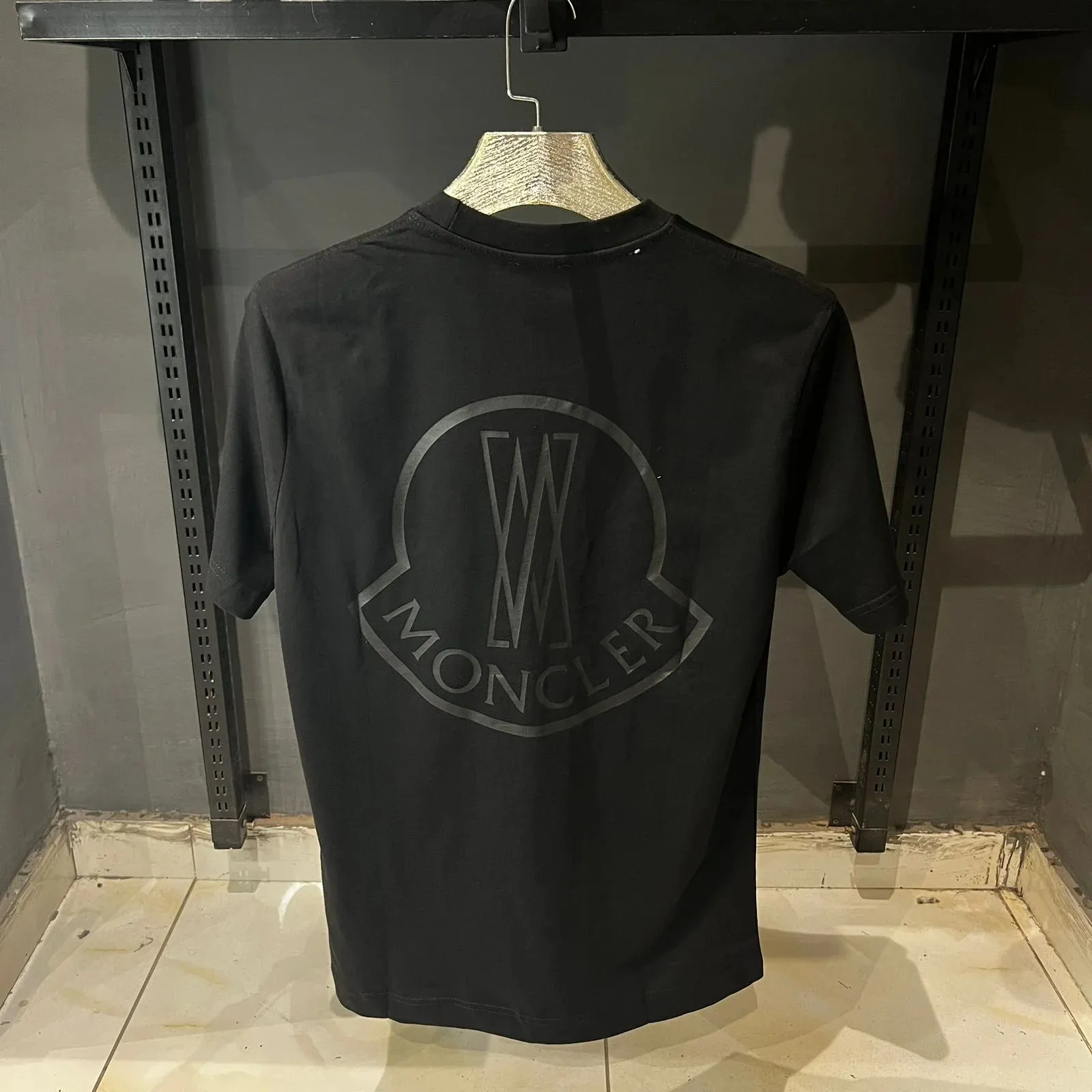 MONCLER BIG LOGO T SHIRT - BLACK - The Nucleus Clothing