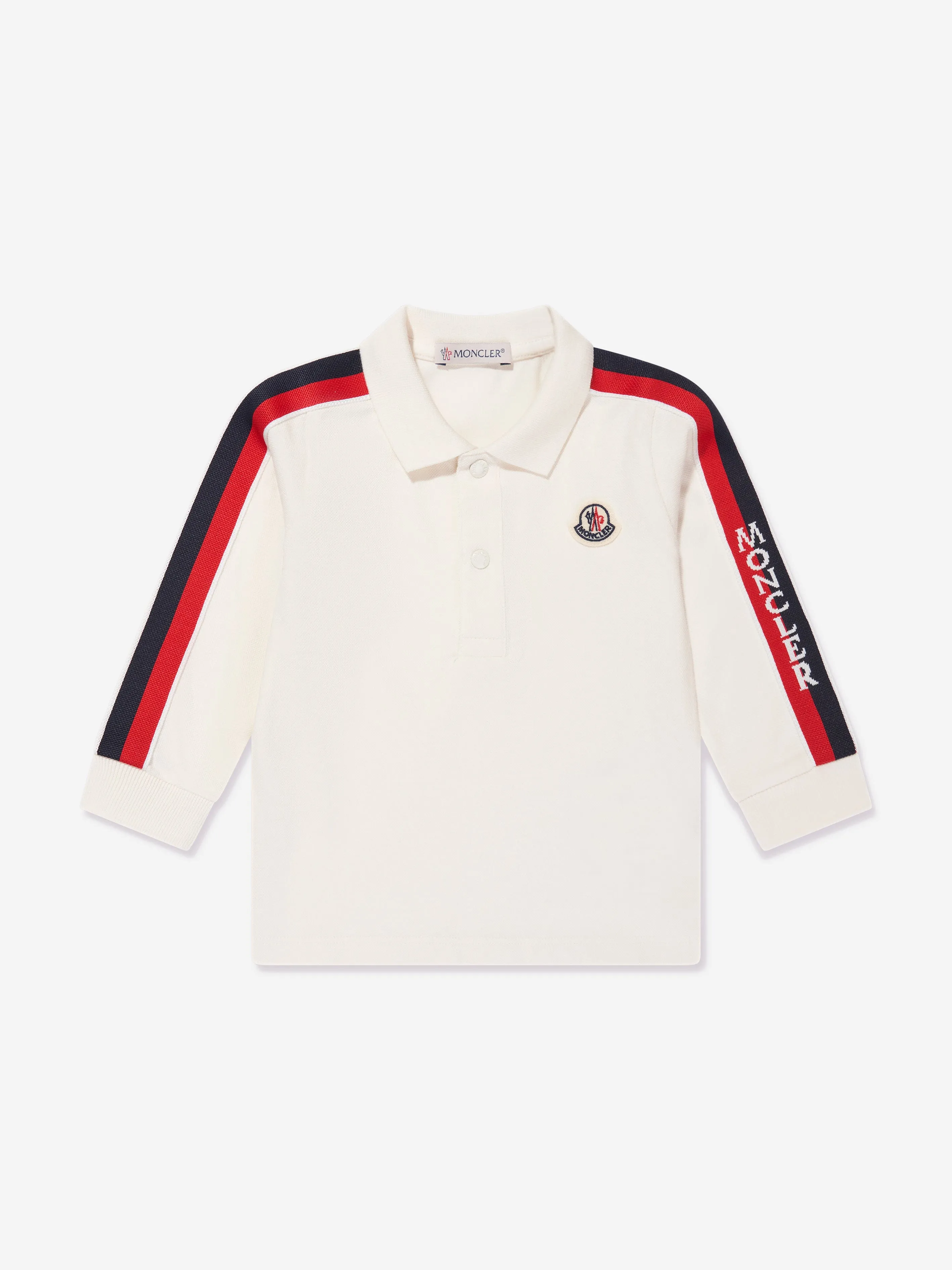 Moncler Enfant Baby Boys Long Sleeve Polo Shirt in White