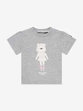 Moncler Enfant Baby Girls Bear T-Shirt in Grey