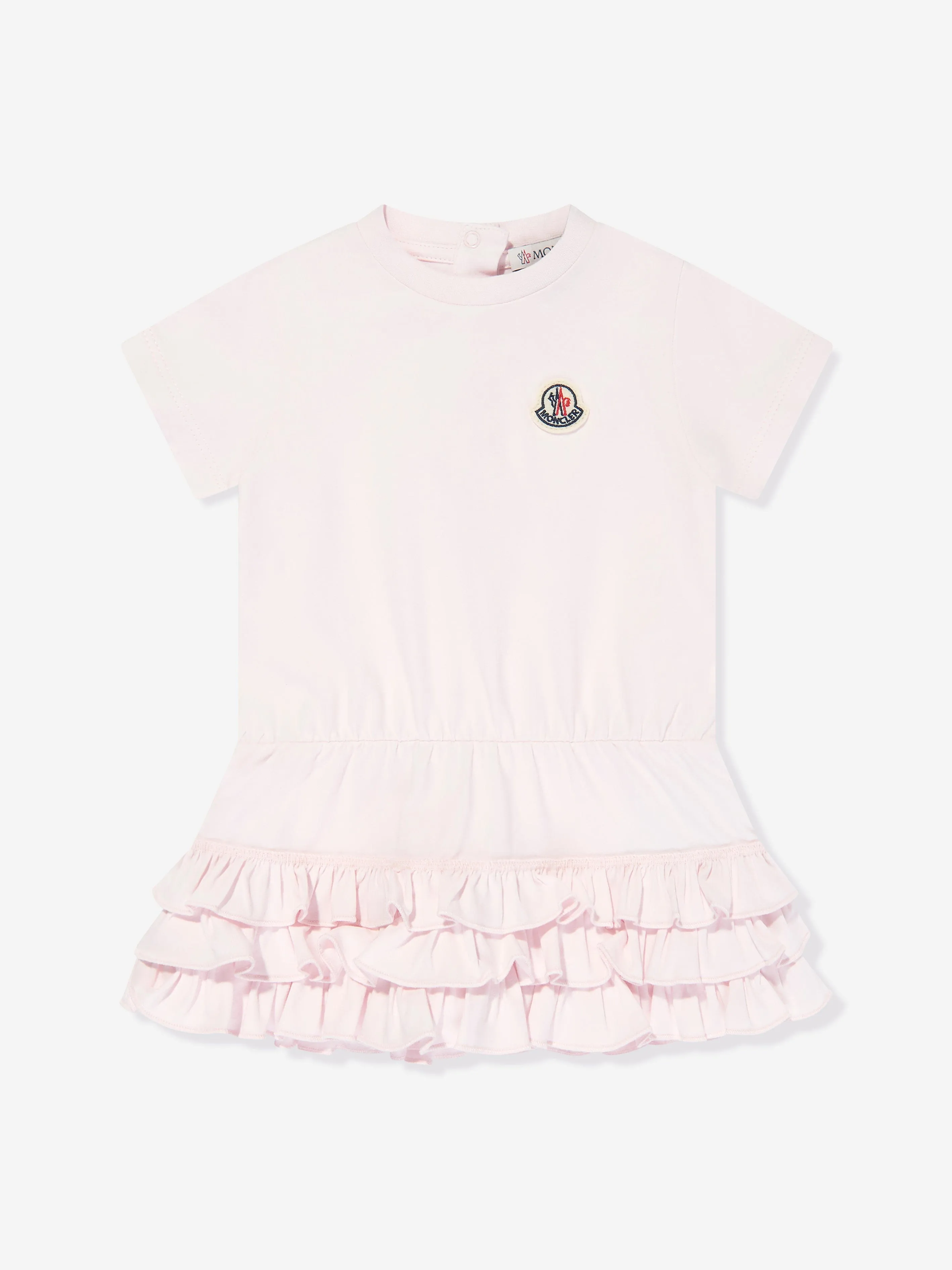 Moncler Enfant Baby Girls Frilly T-Shirt Dress in Pink