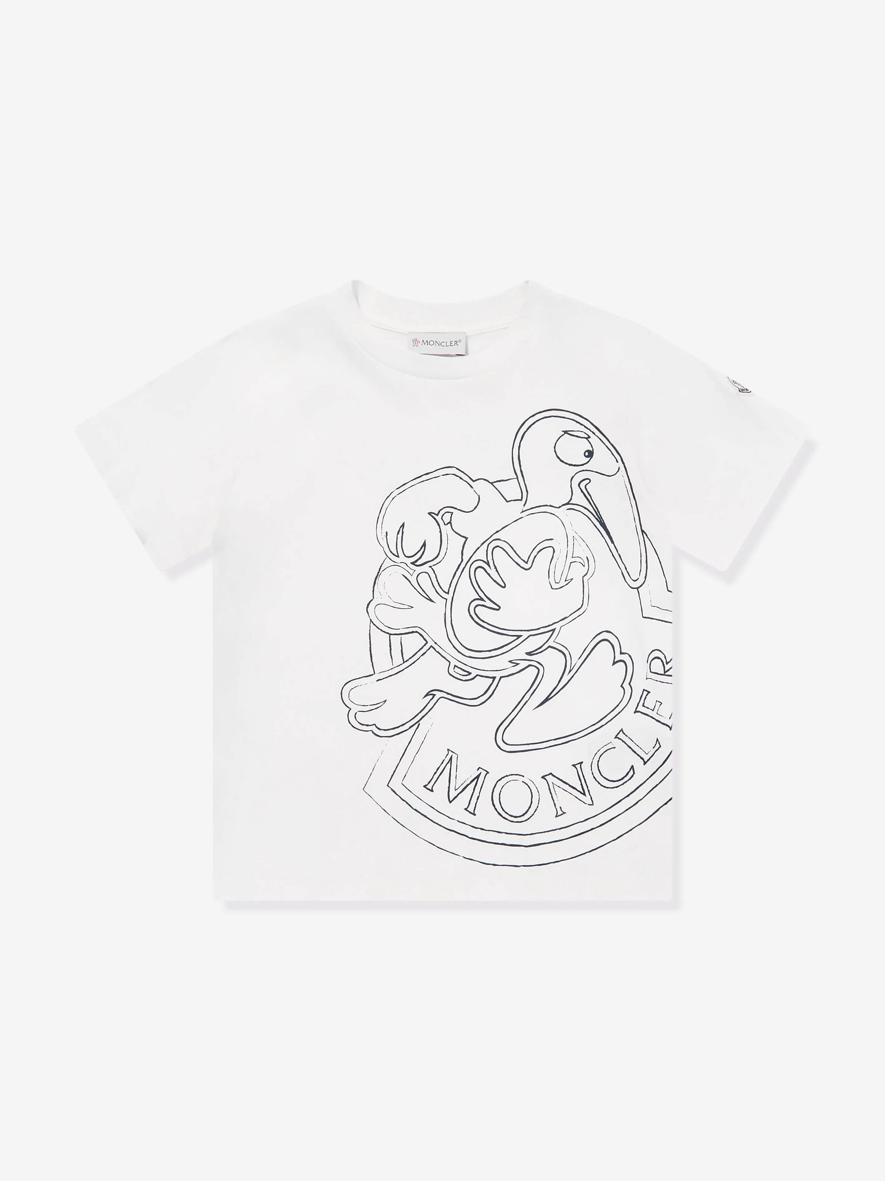 Moncler Enfant Boys Logo Print T-Shirt in White