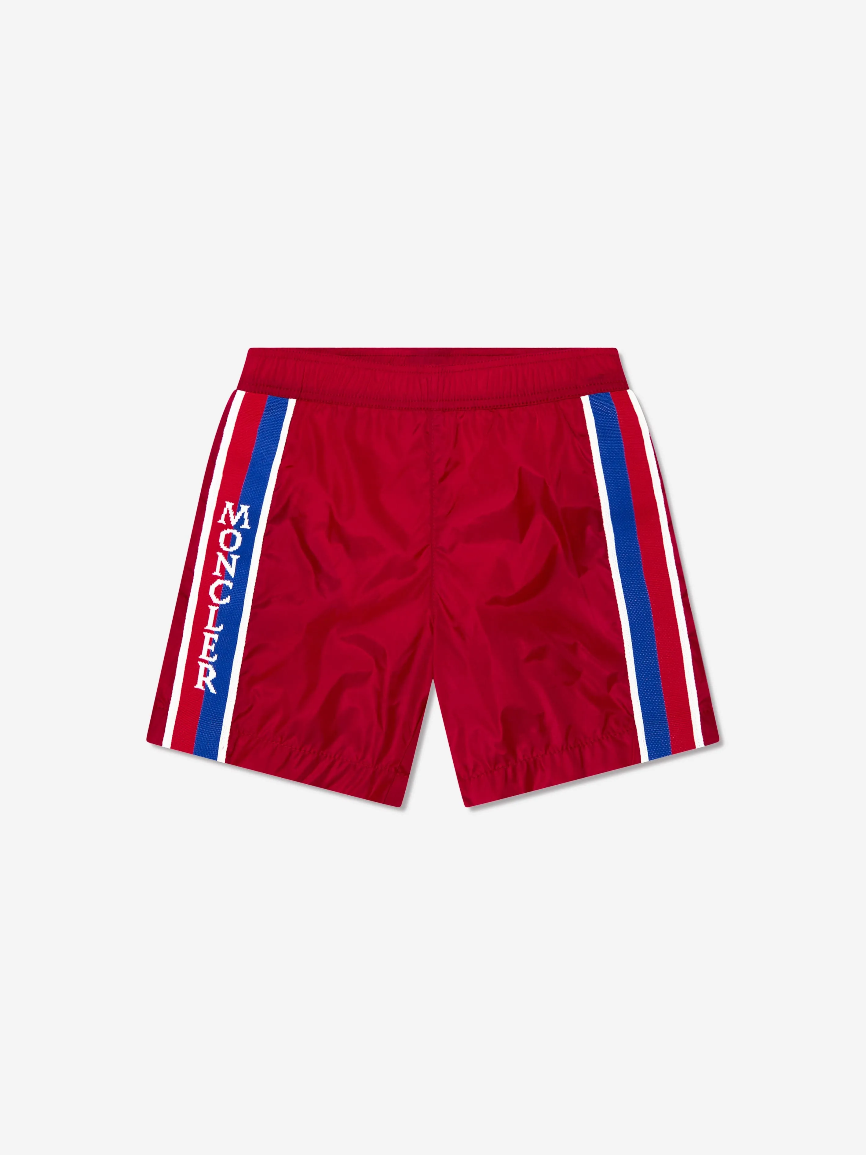 Moncler Enfant Boys Logo Swim Shorts in Red