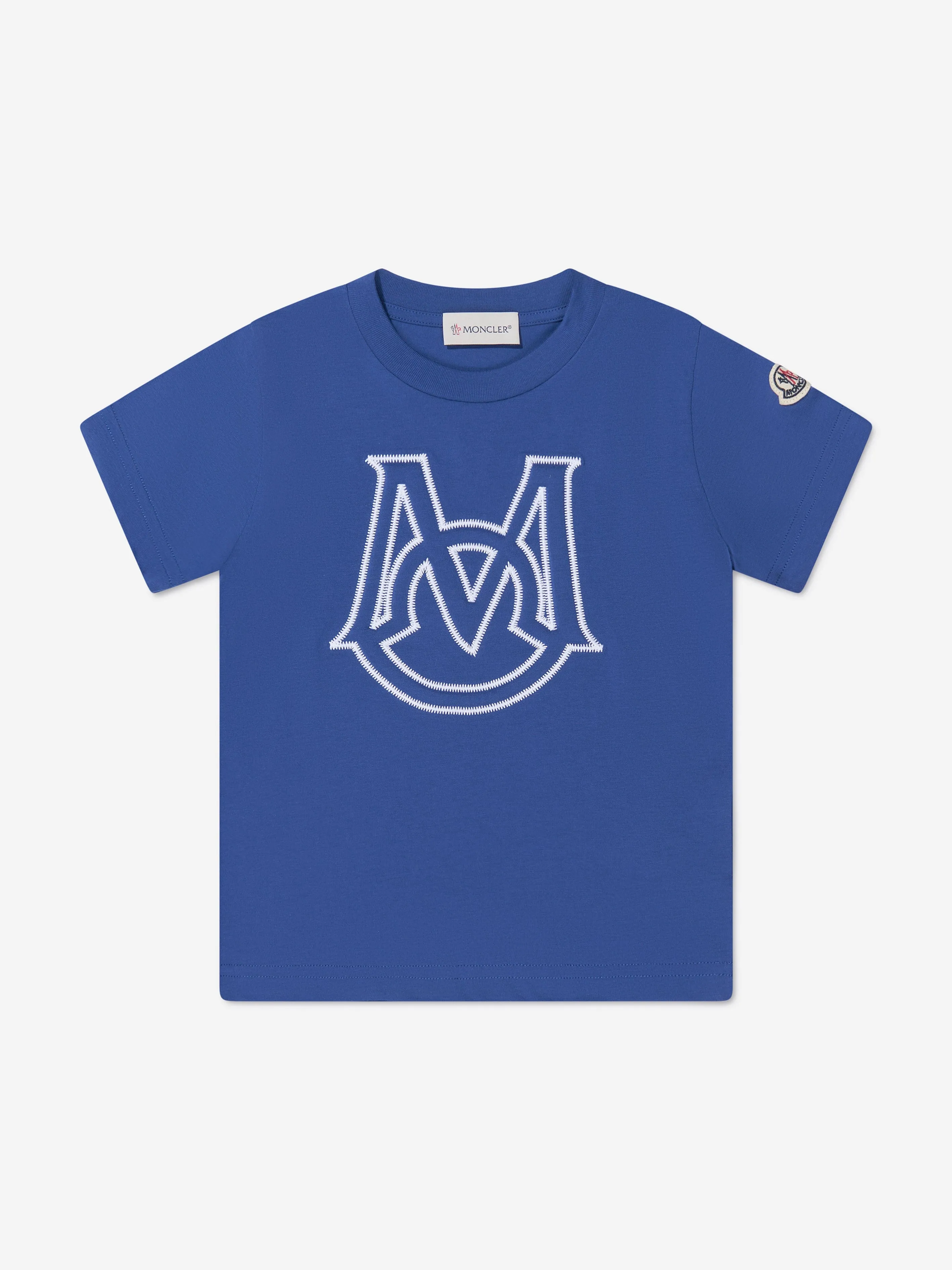 Moncler Enfant Boys Logo T-Shirt in Blue