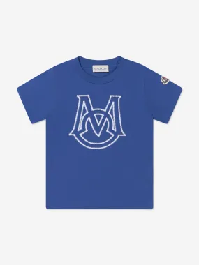 Moncler Enfant Boys Logo T-Shirt in Blue