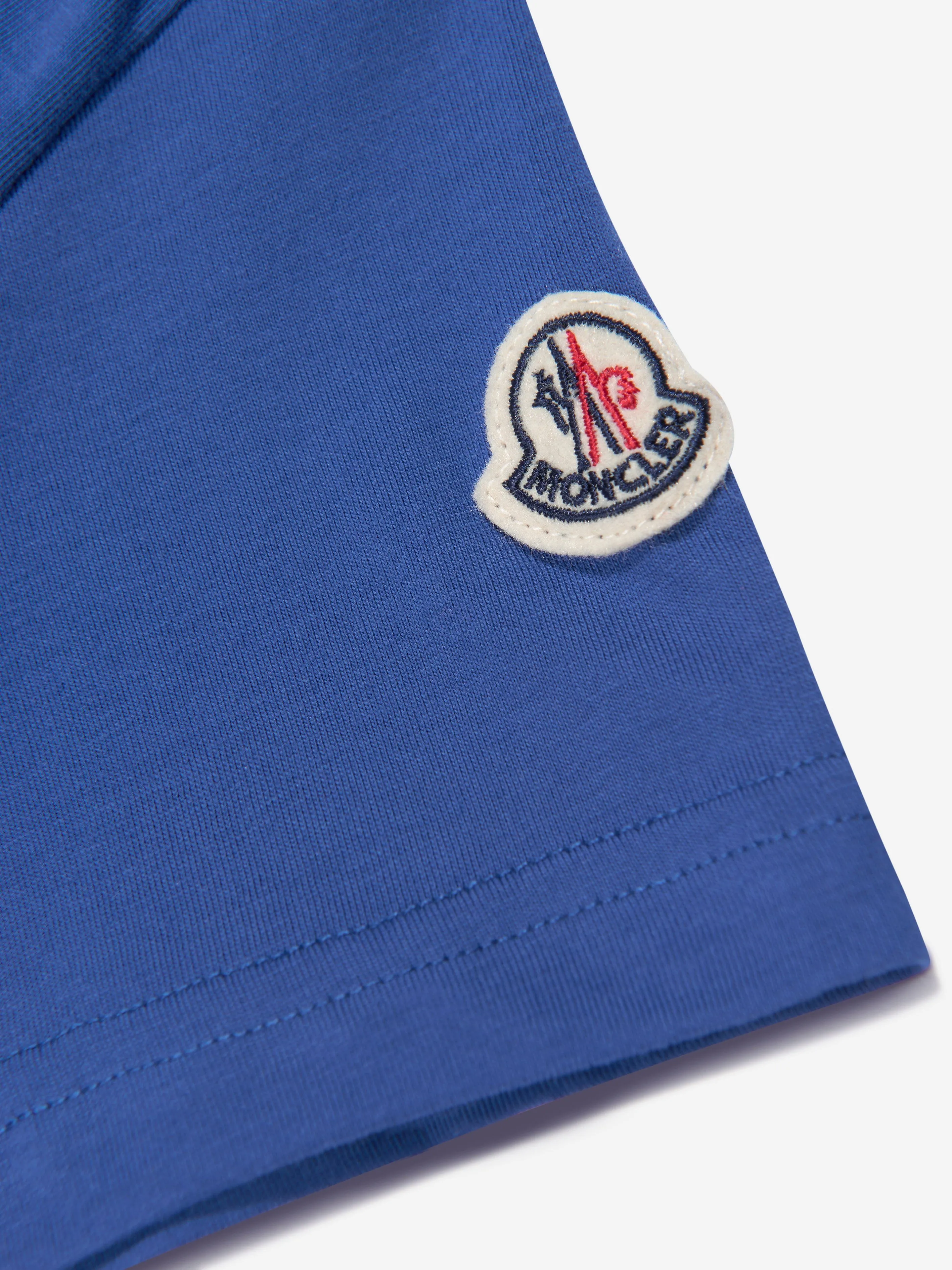 Moncler Enfant Boys Logo T-Shirt in Blue