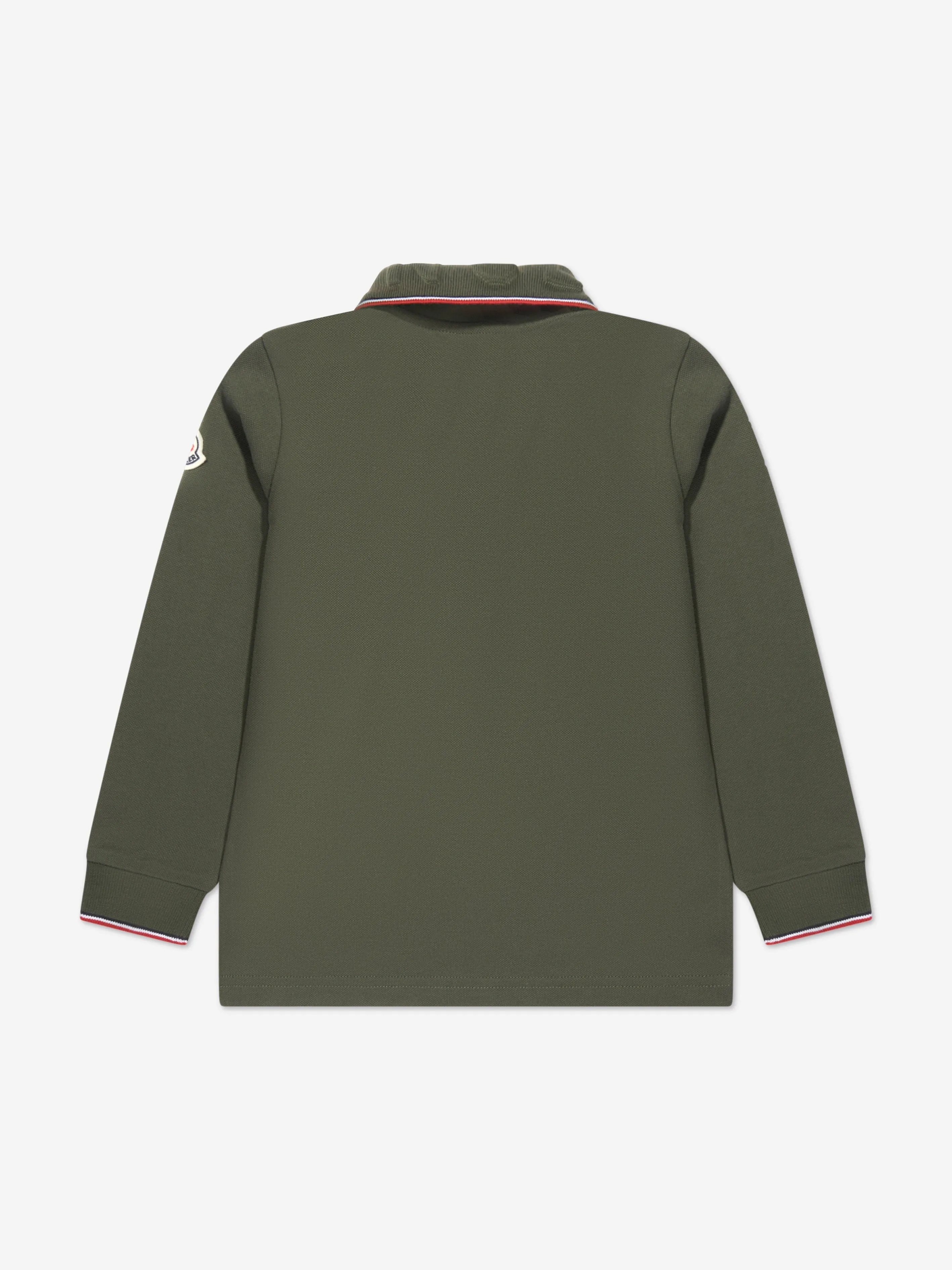 Moncler Enfant Boys Long Sleeve Polo Shirt in Green