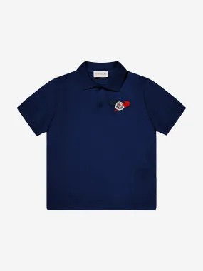 Moncler Enfant Boys Tennis Logo Polo Shirt in Navy