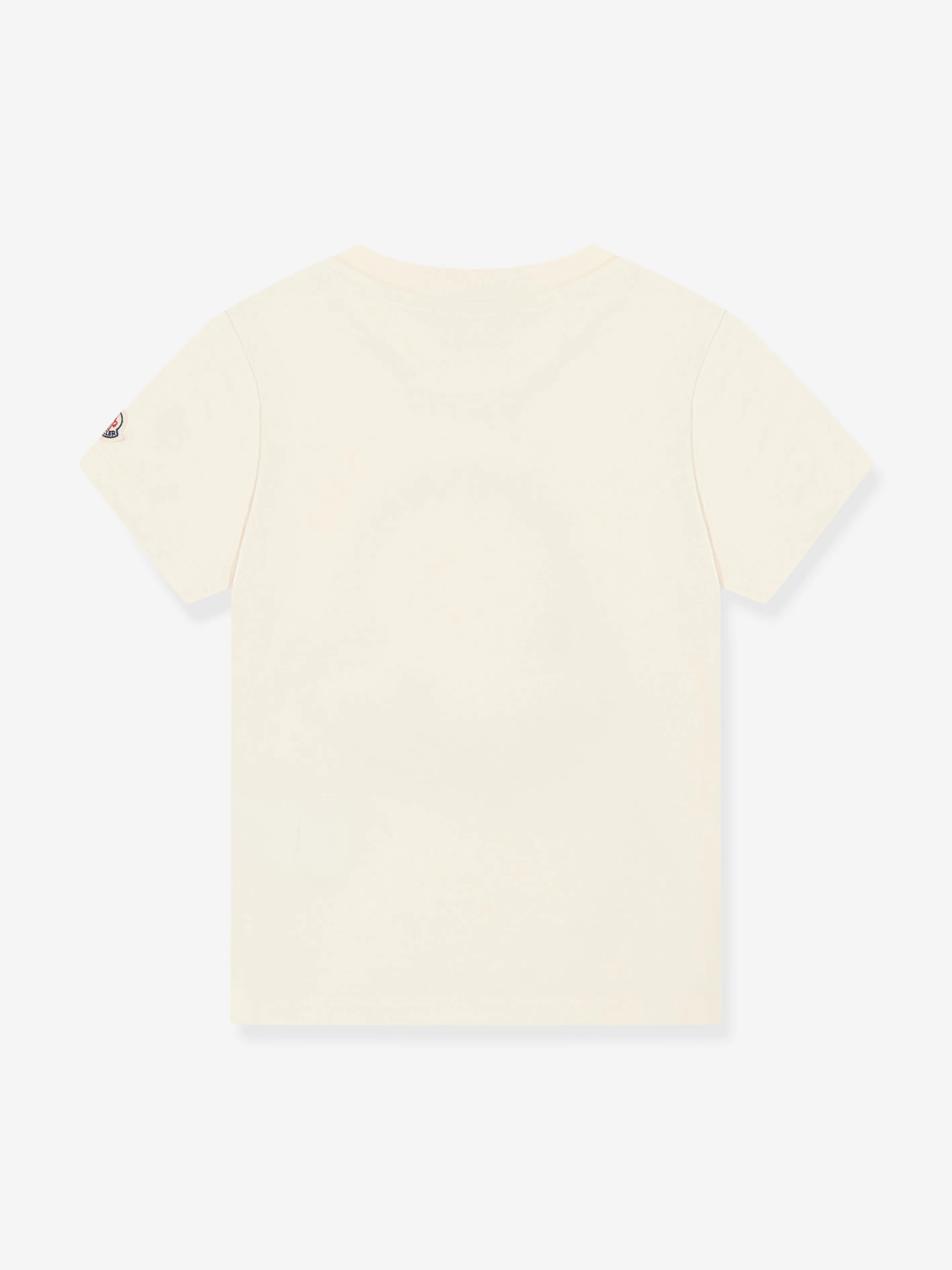 Moncler Enfant Girls Embroidered Logo T-Shirt in Ivory