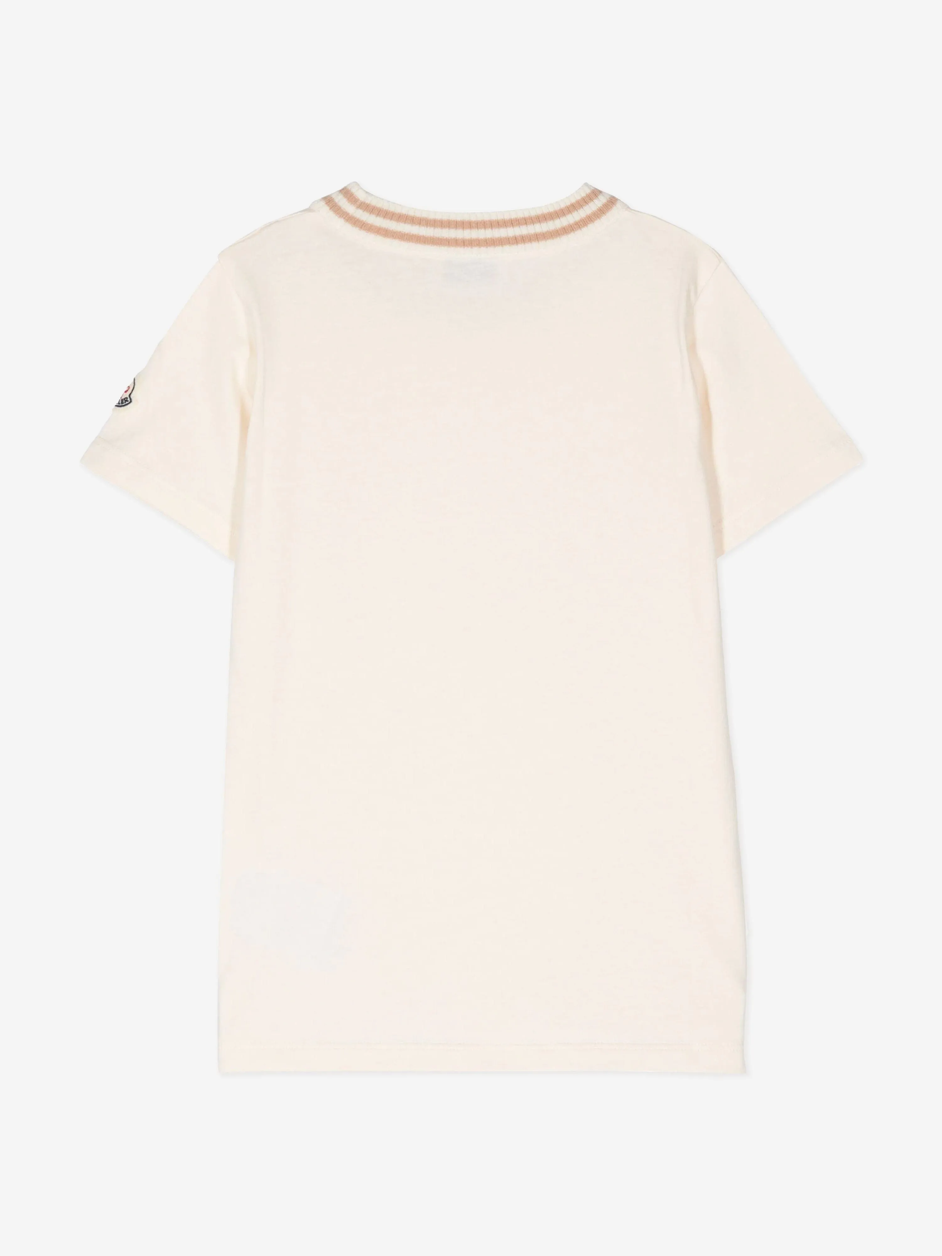 Moncler Enfant Girls Logo T-Shirt in Ivory