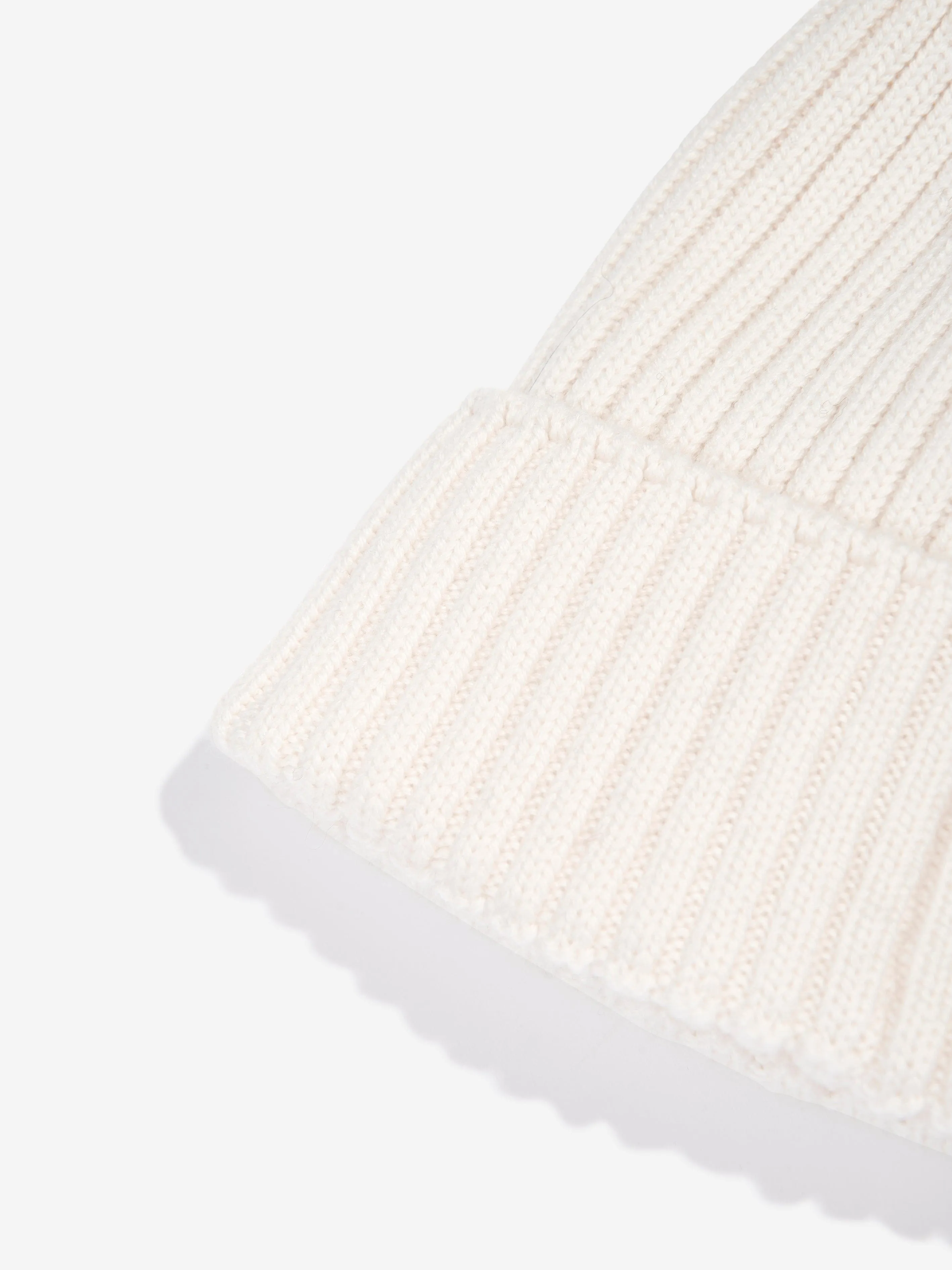 Moncler Enfant Girls Wool Beanie Hat in Ivory