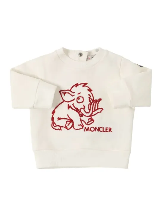 Moncler   Logo brushed cotton blend sweatshirt 