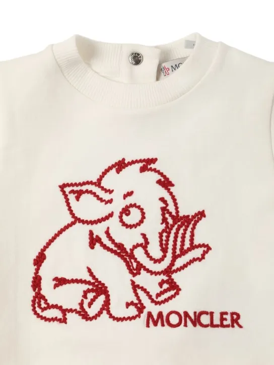 Moncler   Logo brushed cotton blend sweatshirt 