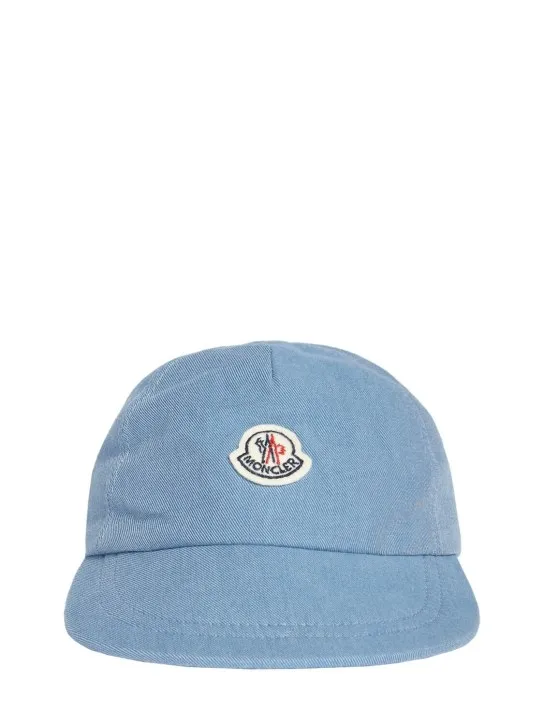 Moncler   Logo detail cotton denim baseball cap 