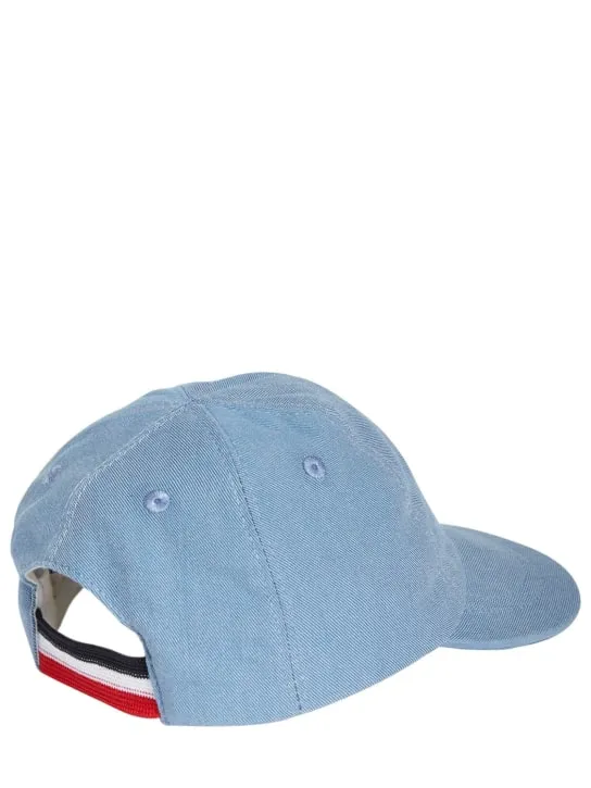 Moncler   Logo detail cotton denim baseball cap 