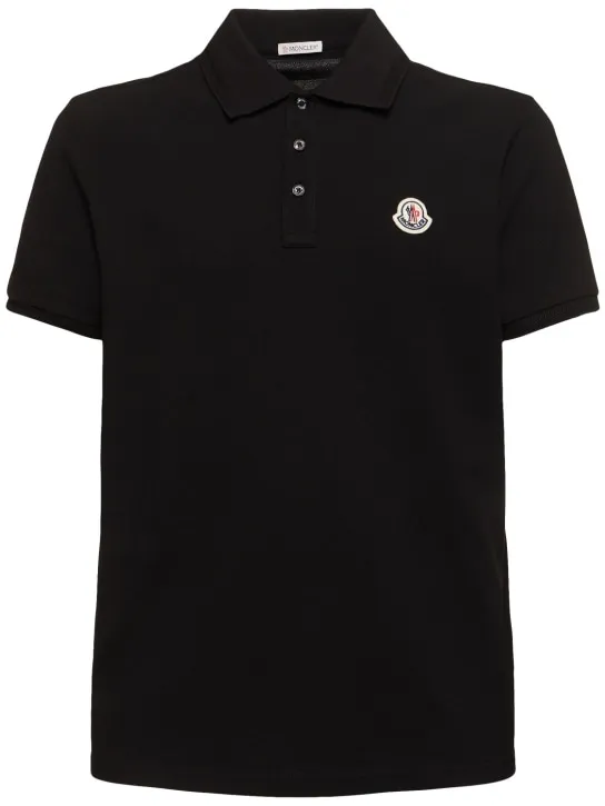 Moncler   Logo patch cotton polo shirt 