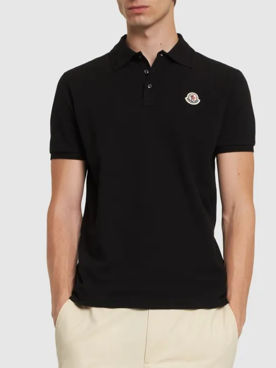 Moncler   Logo patch cotton polo shirt 