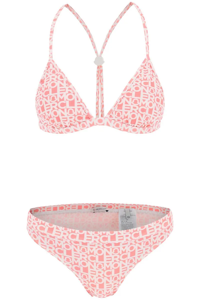 Moncler    Moncler Bikini Set With Logo Print