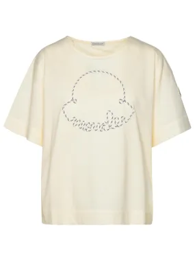 Moncler    Moncler Ivory Cotton T Shirt