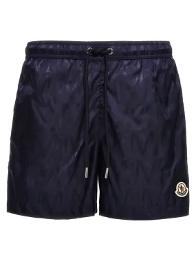 Moncler    Moncler Logo Print Swim Shorts