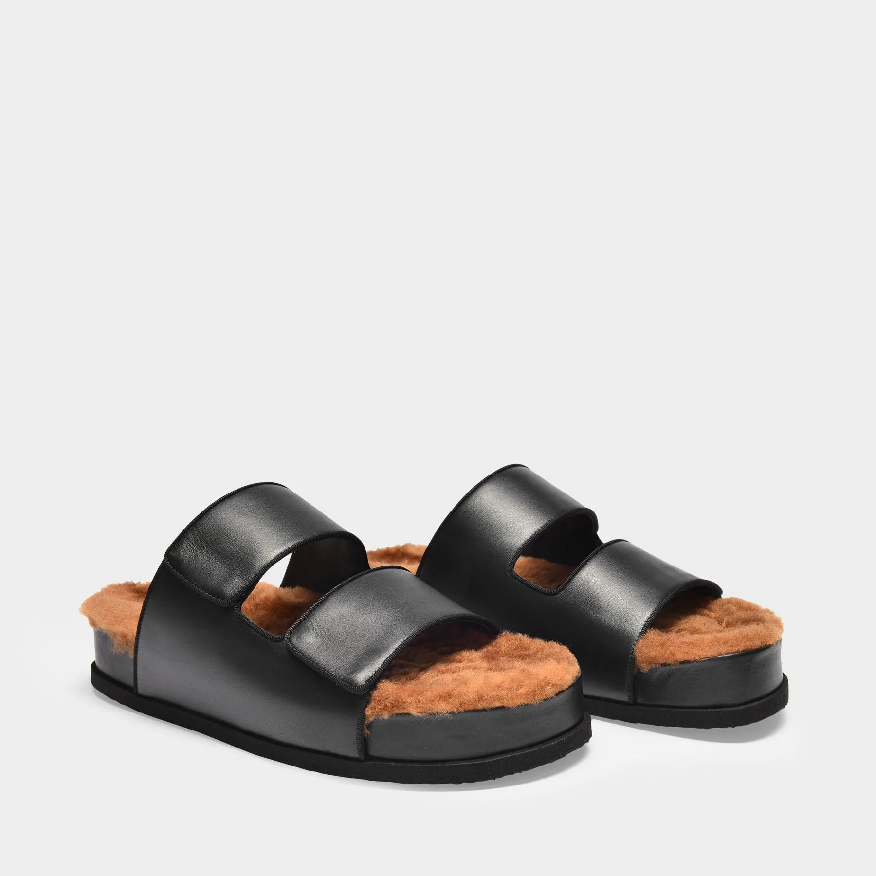 Neous  Dombai Sherling Sandals in Black Leather