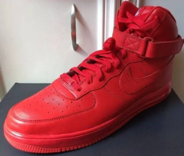 New Nike Air Force 1 Lunar ID Nikeid All Red October Rar...