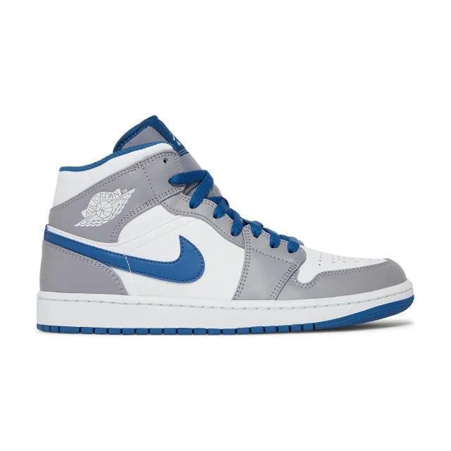 Nike Air Jordan 1 Mid (Cement True Blue/ Cement Grey/ Wh...