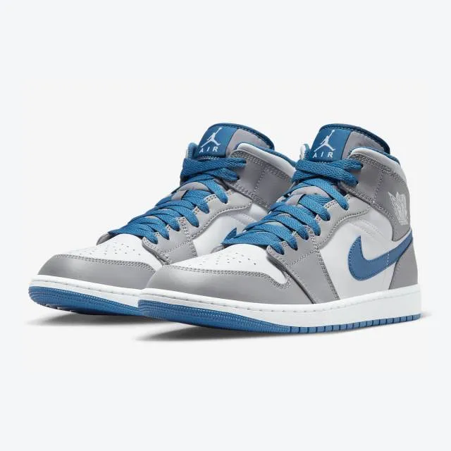 Nike Air Jordan 1 Mid (Cement True Blue/ Cement Grey/ Wh...