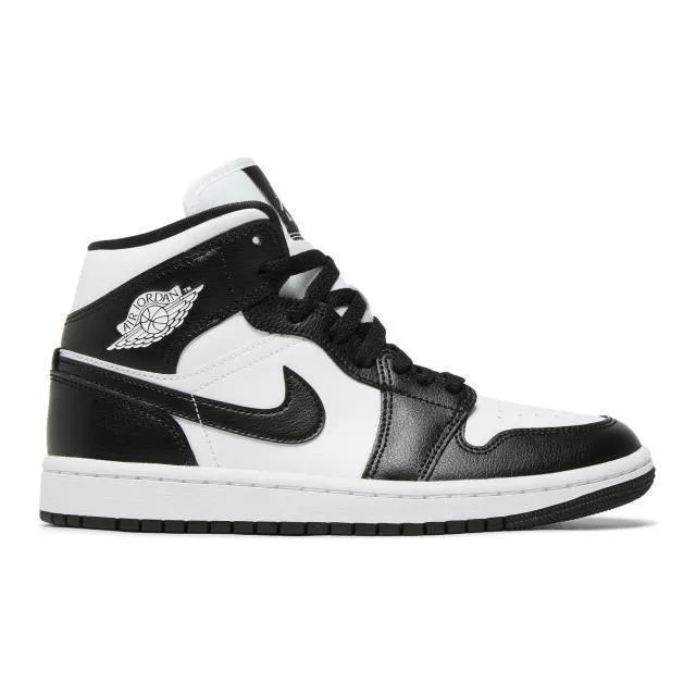 Nike Air Jordan 1 Mid (Panda/ White/ Black/ White) Men U...