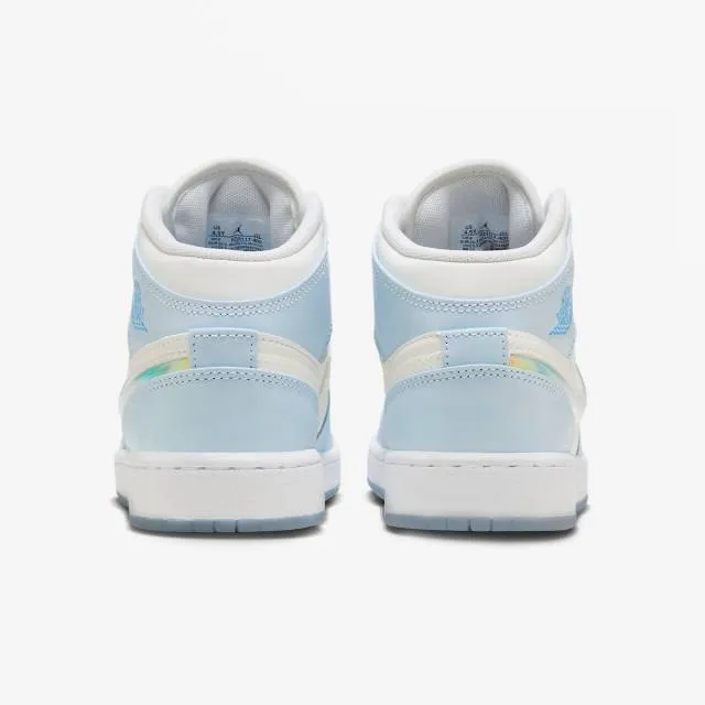 Nike Air Jordan 1 Mid SE GS (Glitter Swoosh/ Blue Tint/ ...