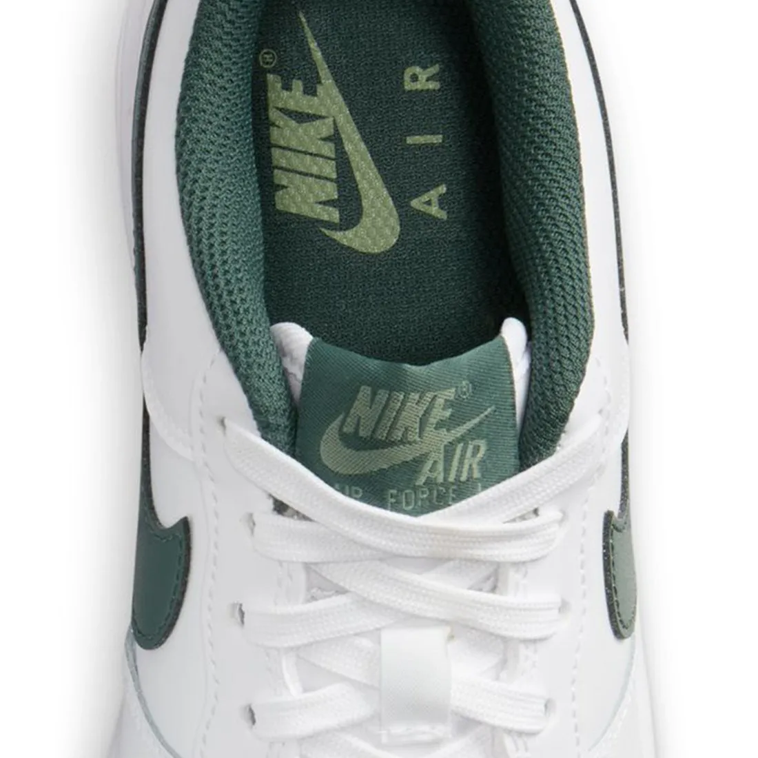 Nike Big Kids Air Force 1 (white / vintage green-oil green)