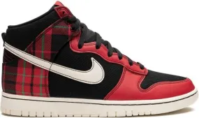 Nike Dunk High Plaid Black Red sneakers