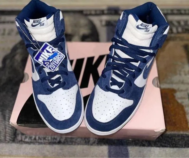 Nike Dunk High Pro (2005 Bttys Wht/Midnight Navy)