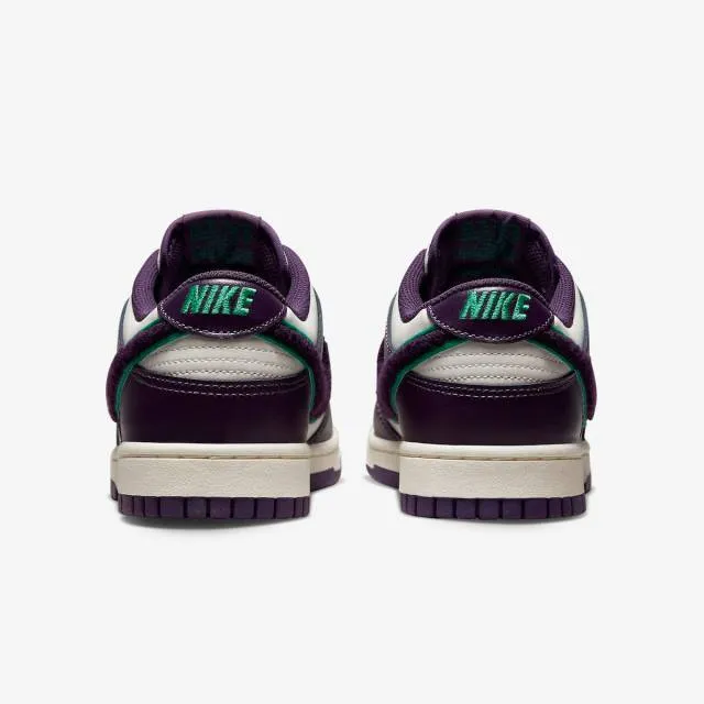 Nike dunk low (chenille swoosh sail grand purple/ sail white/ neptune green) men us 8-13 dq7683-100