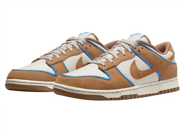 Nike dunk low premium (light british tan/ light orewood brown/ light british tan/ photo blue) men us 8-13 fn5825-100