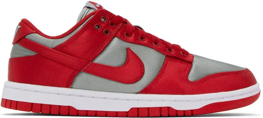 Nike Gray & Red Dunk Low Sneakers