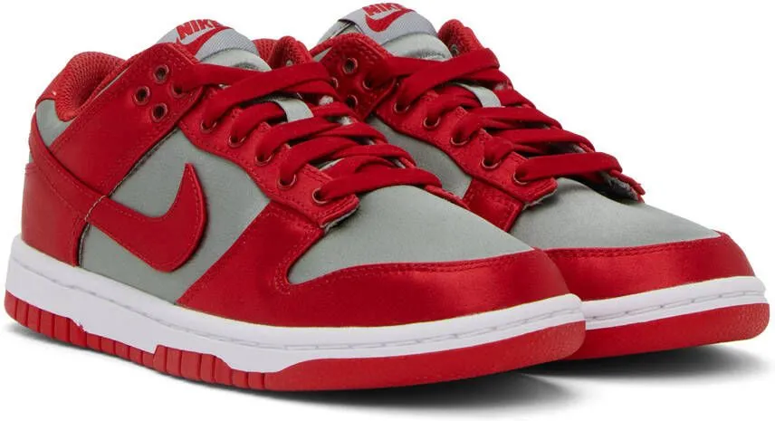 Nike Gray & Red Dunk Low Sneakers