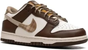 Nike Kids Dunk Low Brown Plaid sneakers White