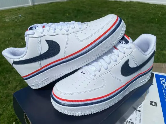 Nike Mens Air Force 1 USA Ribbon Red Wht Blue SZ 14 CJ1377-1