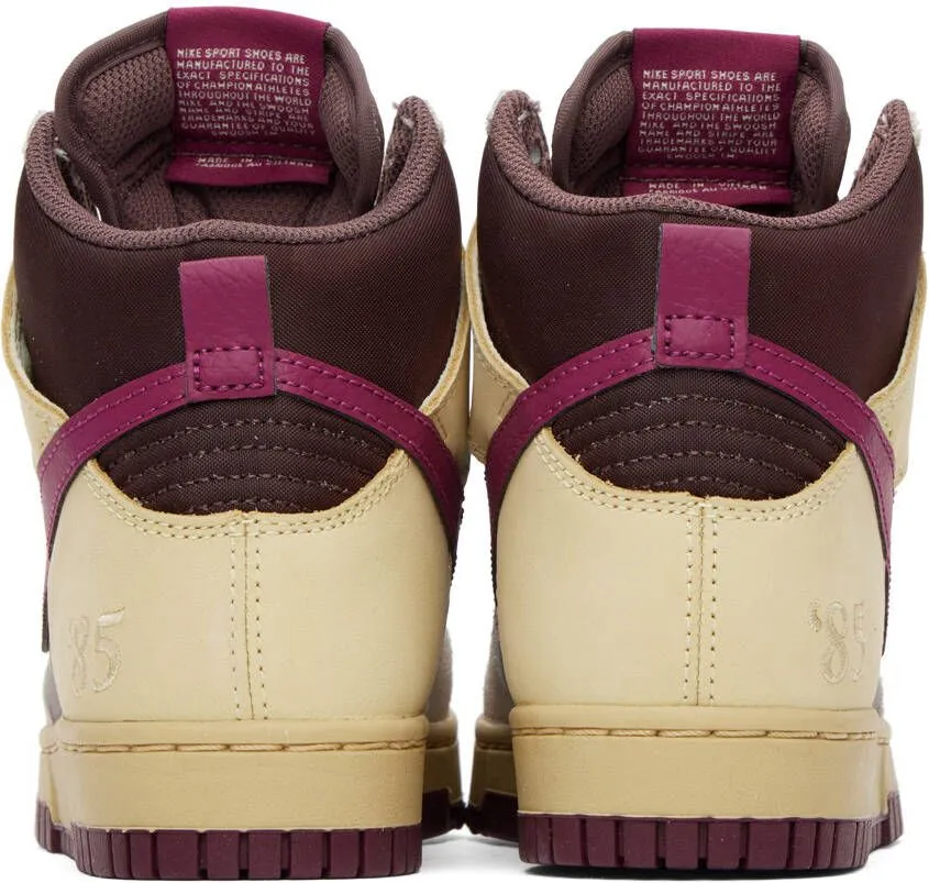 Nike Off-White & Burgundy Dunk High 1985 Sneakers