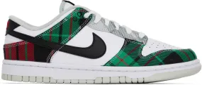 Nike White & Green Dunk Low Sneakers