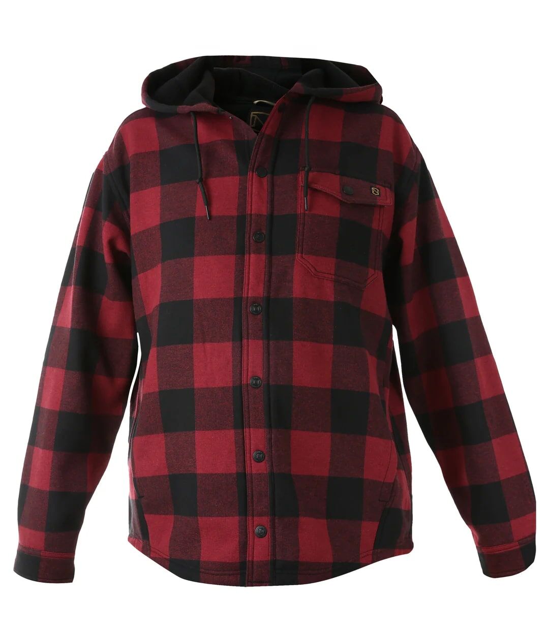 Noble Outfitters Men's Shirt Jacket in Dark Red Plaid