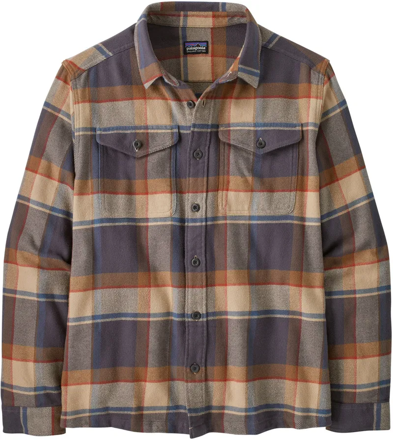 Patagonia Mens Fjord Flannel Shirt - Sunrise Ridge-Forge Grey