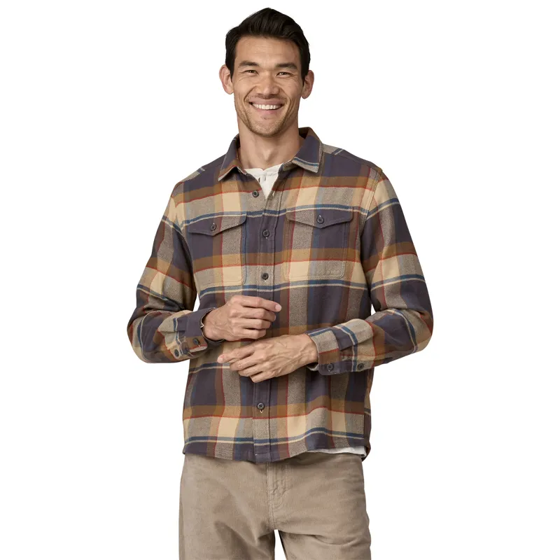 Patagonia Mens Fjord Flannel Shirt - Sunrise Ridge-Forge Grey