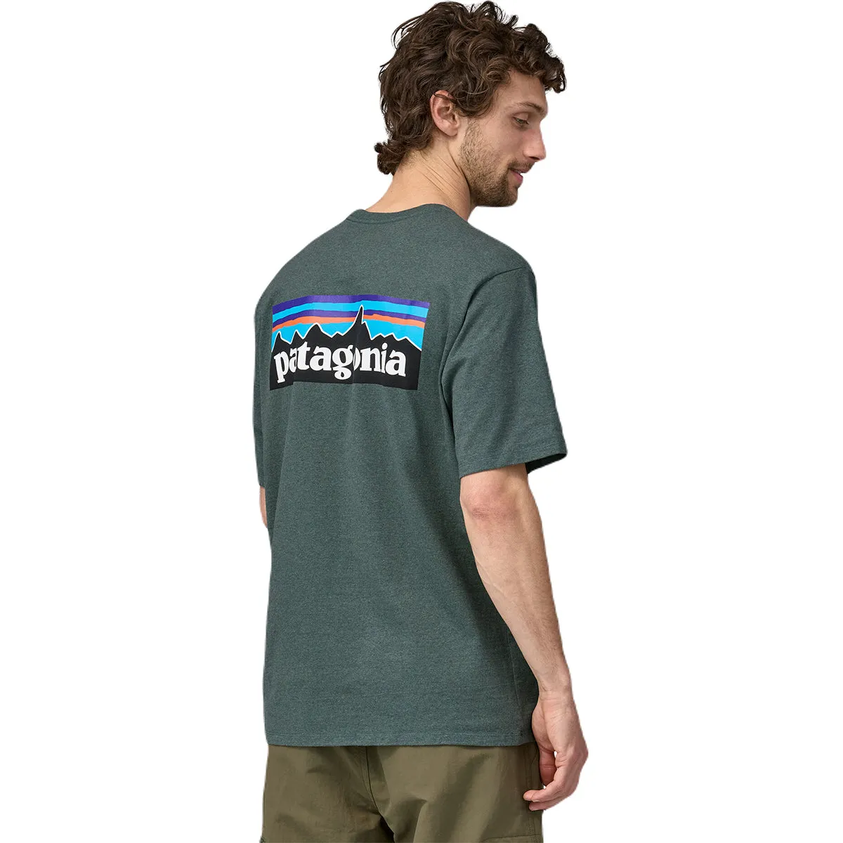 Patagonia Men's Nouveau Green P-6 Logo Responsibili-Tee