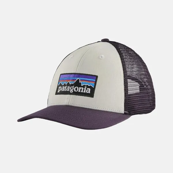 Patagonia P-6 Logo Lopro Trucker Cap - White / Piton Purple