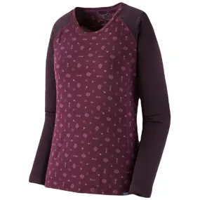 Patagonia Women's Fire Floral-Night Plum Capilene Midweight Crew