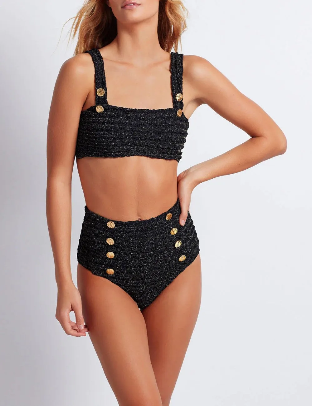 PATBO CRINKLE LUREX BIKINI BOTTOM