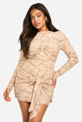 Petite Burnout Twist Wrap Mini Dress